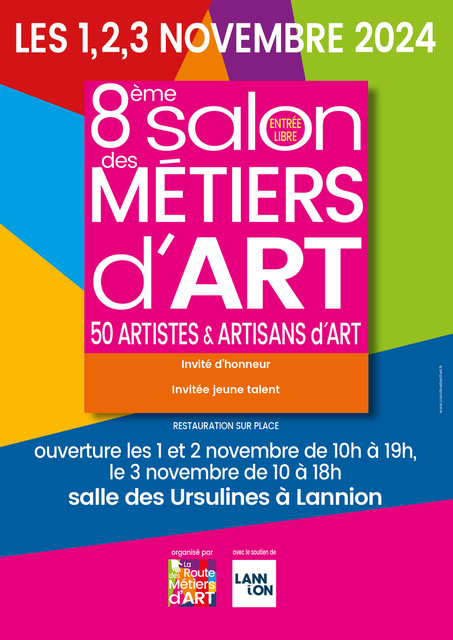 Affiche salon des Métiers d'Art dans la salle des Ursulines de Lannion 2024